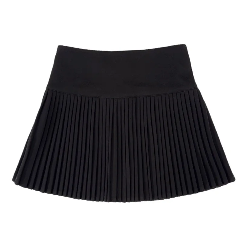 Falda Midi de lana Retro de cintura alta plisada, falda acampanada, Falda corta informal holgada a la moda, Falda corta de nuevo temperamento para mujer