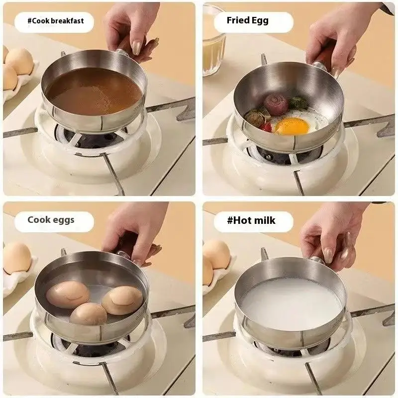 Small Pot For One Person, High-value Appearance, Peach Wood Snack Pot, Small Cooking Pot Stainless Steel Instant Noodle Pot,
