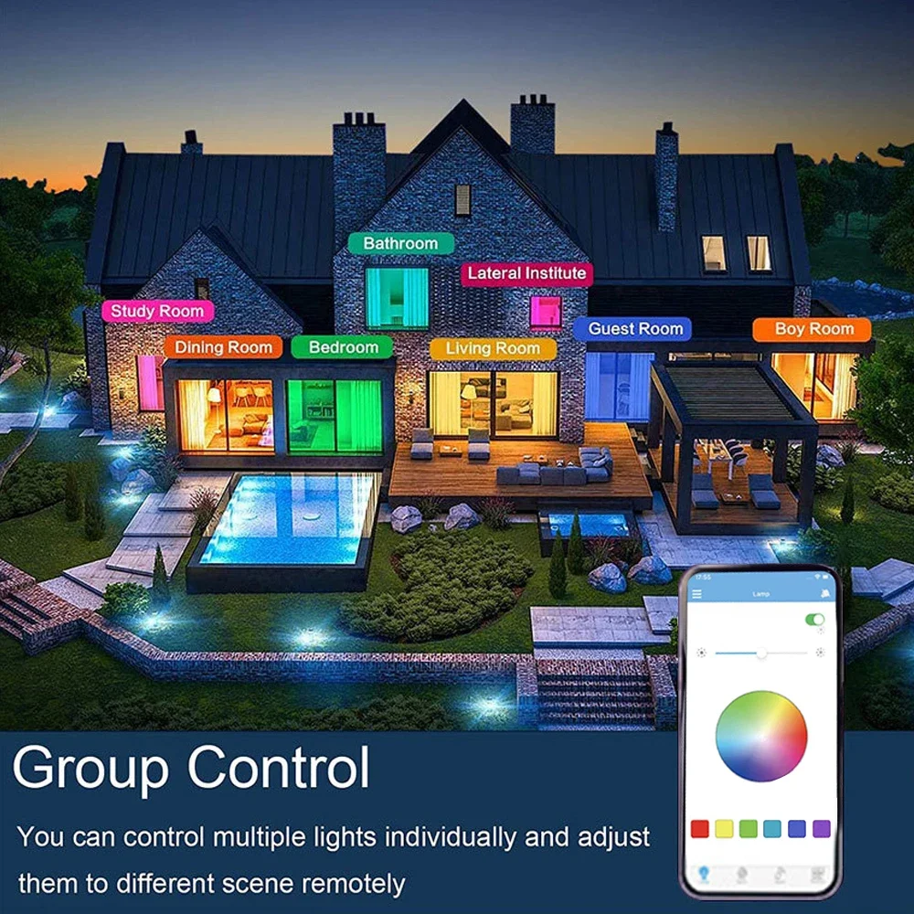 مصابيح السقف RGB السقف الذكي الإضاءة الحديثة التيار المتناوب 220 فولت الموسيقى عن بعد التطبيق التحكم سمّاعات بلوتوث ديكور داخلي