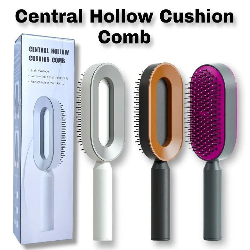 

Self Cleaning Hair Brush for Women One-key Cleaning Hair Airbag Massage Scalp Comb Anti-Static Hairbrush Dropshipping