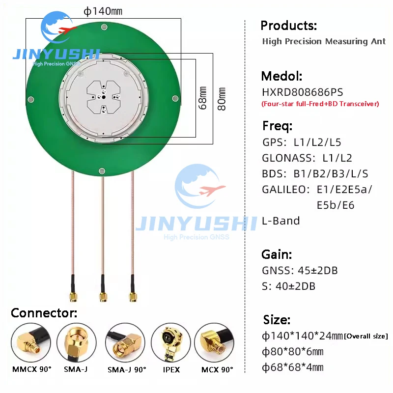 Beidou Transceiver GNSS Antenna 3-in-1 Multi-frequency Internal Ceramics OEM RTK Amplifier GPS Beidou Glonass Galileo