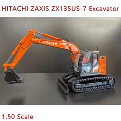 Diecast 1:50 Scale HITACHI ZAXIS ZX135US-7 Excavator Alloy Car Model Collection Souvenir Display Ornaments