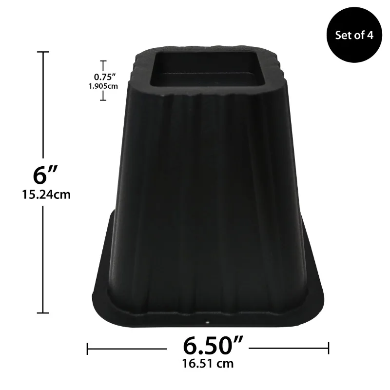 

Raise Your Bed to Create Storage Space, 4 Pack Black Bed Risers