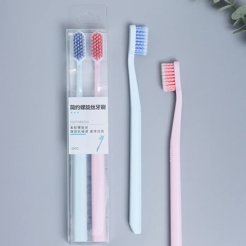 Spiral Hair Adult Couple Toothbrush Household Set Small Head Soft Bristles Brush Daily Necessities Dental Oral Teeth Cleaning