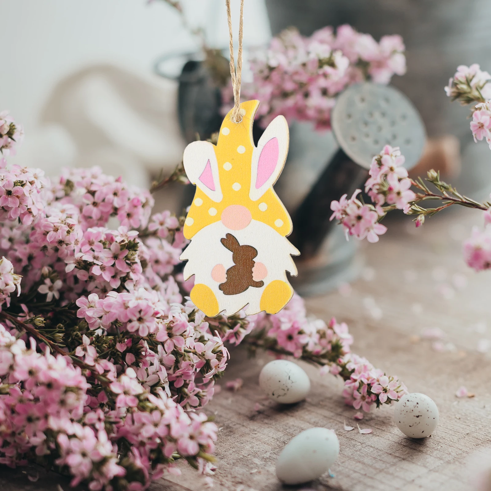 

24Pcs Wooden Easter Tree Hanging Ornaments Spring Festival Decorations Easter Party Hanging Crafts Festival Wooden Decor