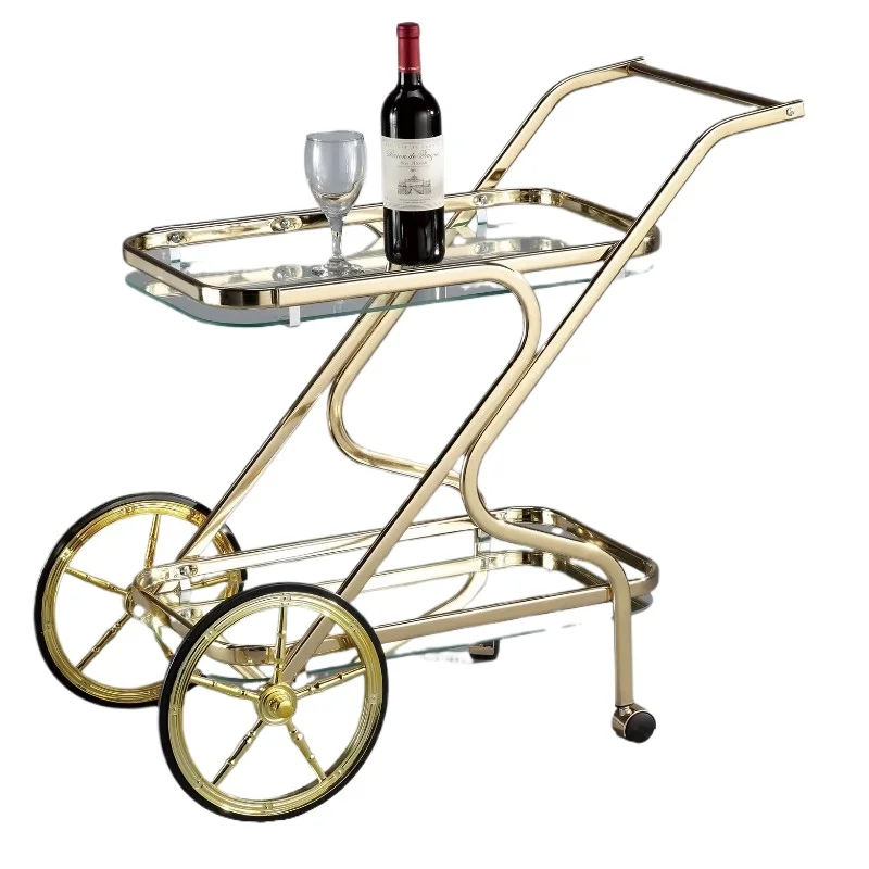 

Commercial Furniture Hotel Glass Bar Food & Drink Tea Service Metal Trolley