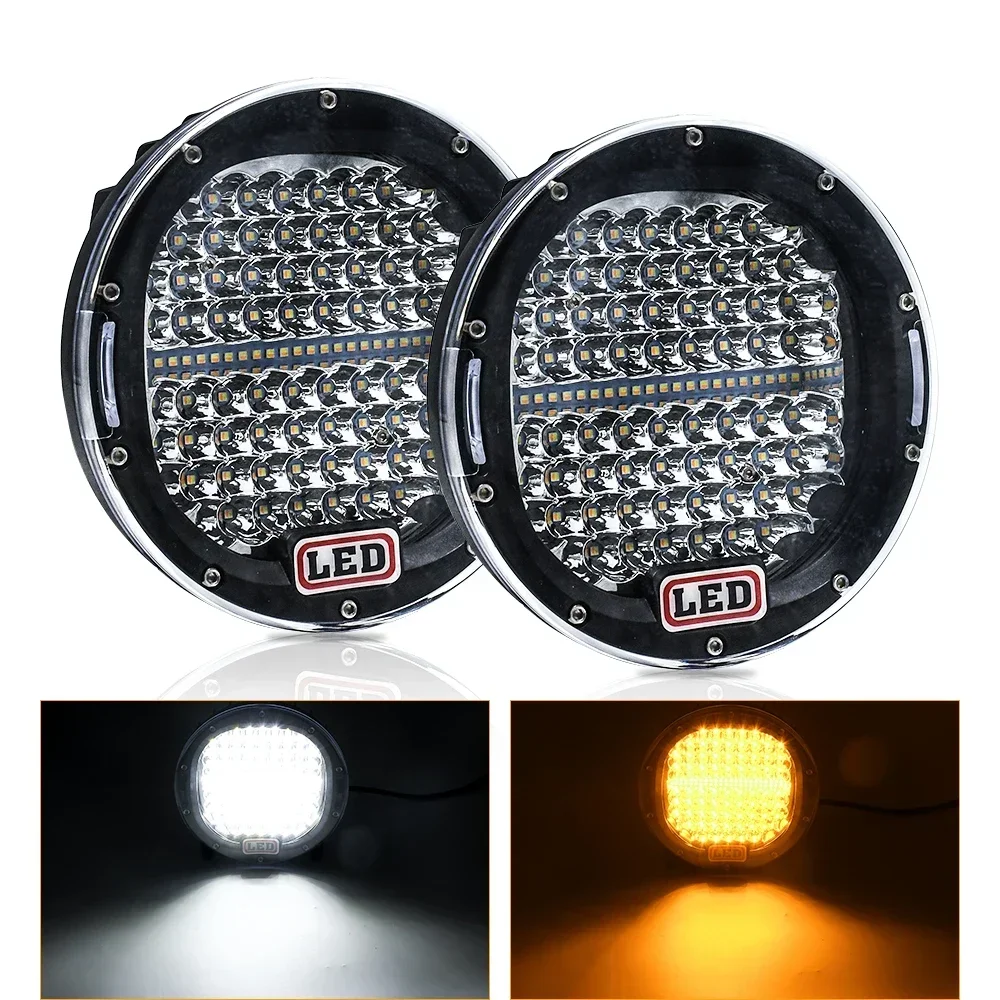 Phares LED lampe de travail 105w tout-terrain 300W 4x4 4WD ATV UTV SUV projecteur rond véhicule voiture lampe de travail pour 4WD 4x4 camion 9-30V
