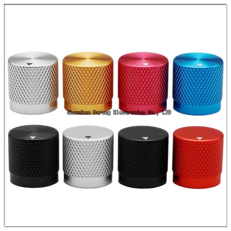 17×17MMオールアルミニウムエンボス加工ノブ、ポテンショメーターエンコーダーキャップ、音量/電子楽器機器調整キャップ