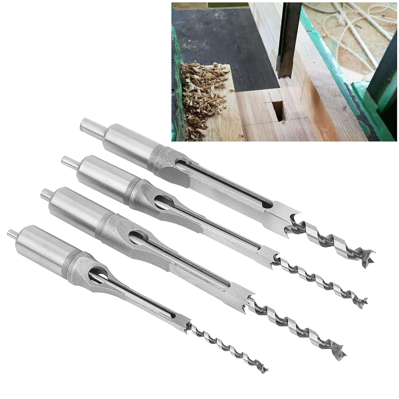 

Hole Drill Bits 1/4 5/16 3/8 1/2 Wood Mortising Chisel Set Wood Drilling Hand Tools Woodworking Drill Bit