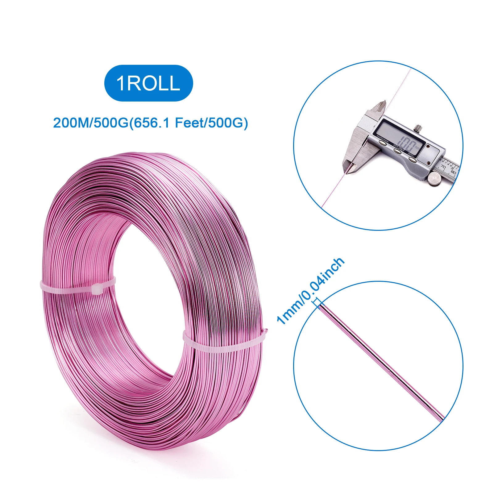 500G 1/1.5/2 Mm Dây Nhôm 20 Màu Linh Hoạt Thủ Công Dây Nghệ Thuật Hoa Nhiều Màu Trang Sức Chiếu Trúc Hạt Dây Cho DIY Trang Sức Làm