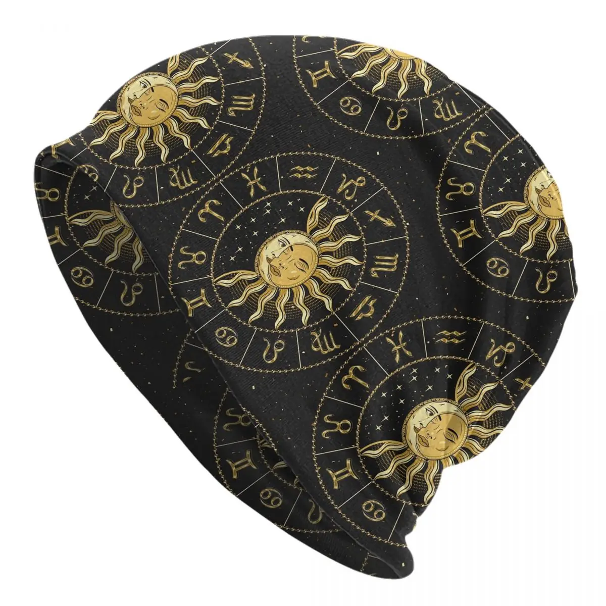 Horoscope Wheel With Zodiac Signs Men Women Adult Beanies Caps Knitting Bonnet Hat Warm Fashion Autumn Winter Skullies Hats