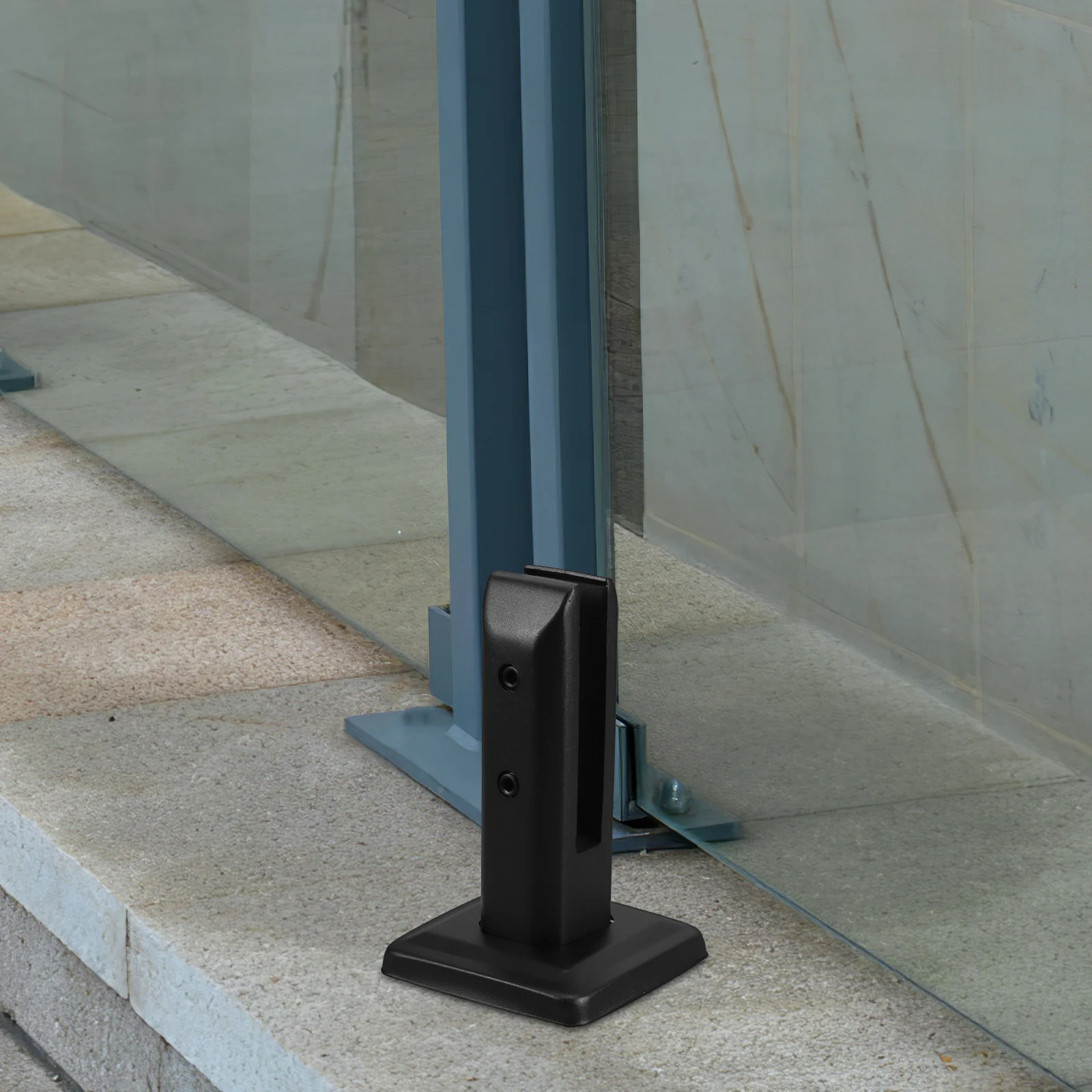 

Stainless Steel Handrail Accessories 201 Black Glass Clamp Decorative Cap Stairs Pool Balustrade Heavy Duty Railing Bracket