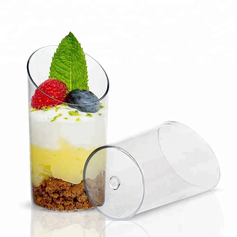 

ABGE-30Pcs 80Ml Mini Disposable Bevel Cake Cups Pudding Jelly Mousse Cup Appetizer Bowl For Home Dessert Shop Food Container