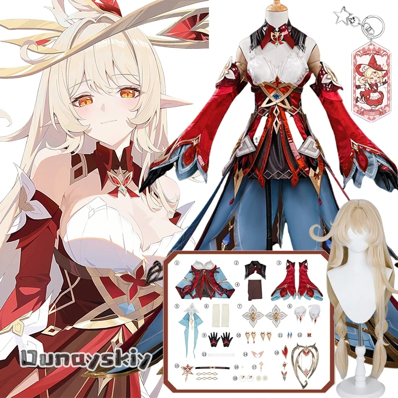 Yumekiri@Genshin Impact Alice Cosplay Costume Wig Dress Headwear Ring Game Character Roleplay Outfit Halloween Dress Up