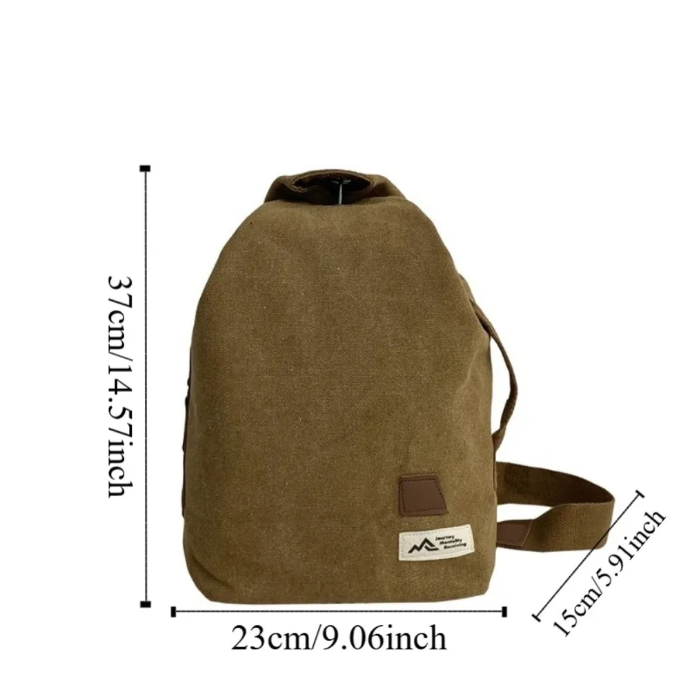 Large Capacity Canvas Chest Bag Retro Style Minimalist Design Male Crossbody Bag Trend Pattern Handbag Single Shoulder Pouch