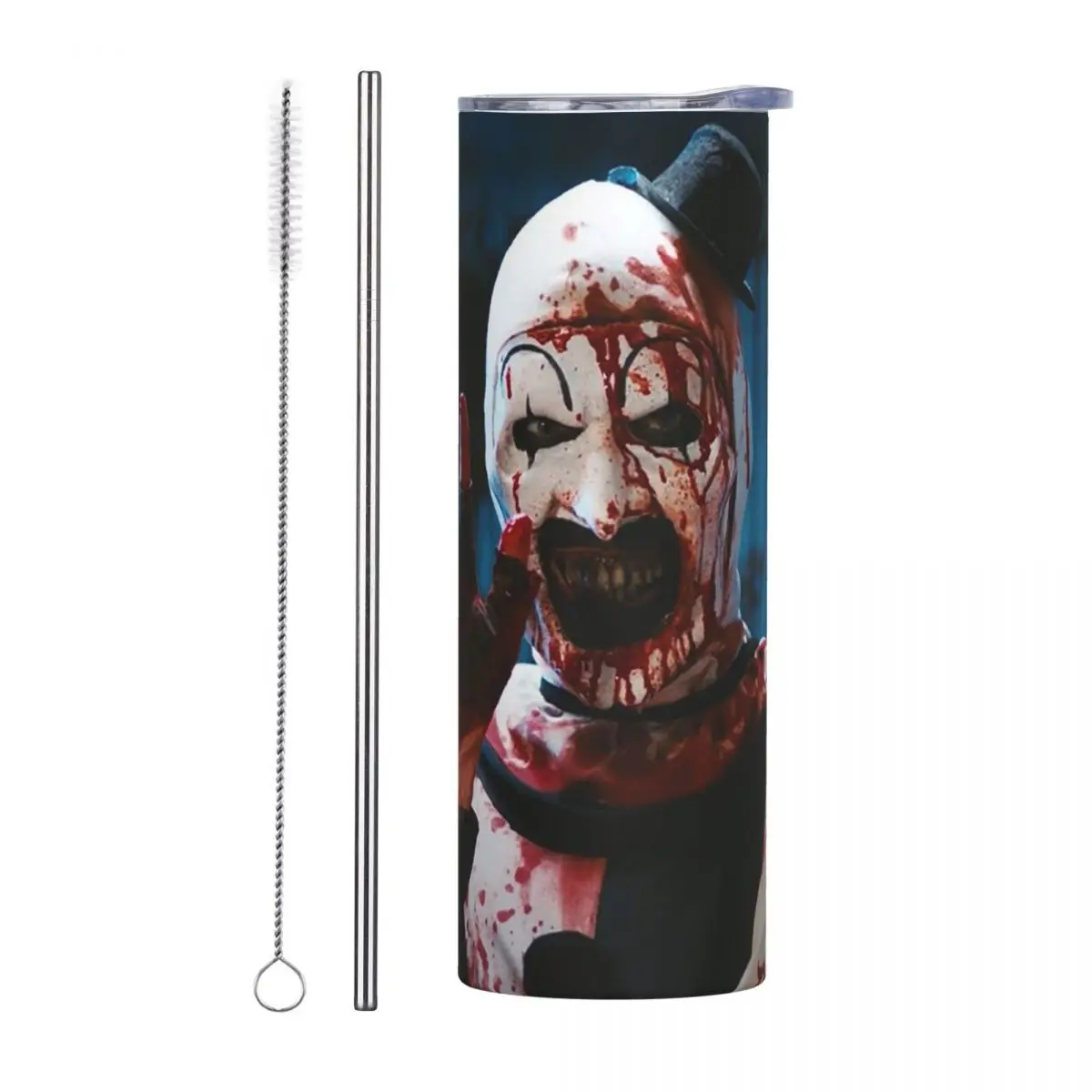 Terrifier 2 Stainless Steel Tumbler Vacuum Insulated Mugs Thermal Cold Bottle Straws With Lid 20oz
