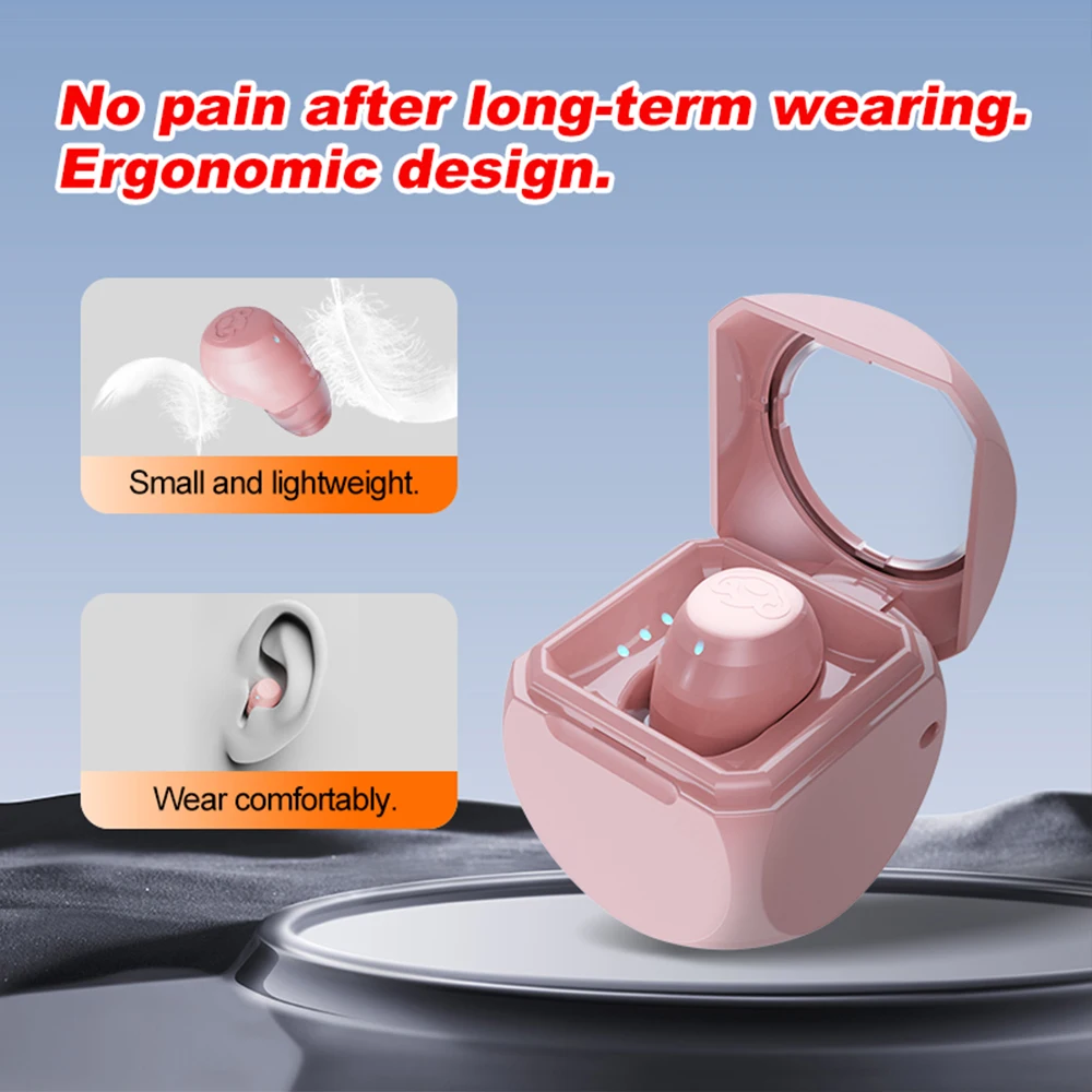 Q1 سماعات أذن غير مرئية سماعات رأس صغيرة متوافقة مع بلوتوث سماعات أذن ستيريو لاسلكية شبه داخل الأذن للحد من الضوضاء سماعة أذن واحدة
