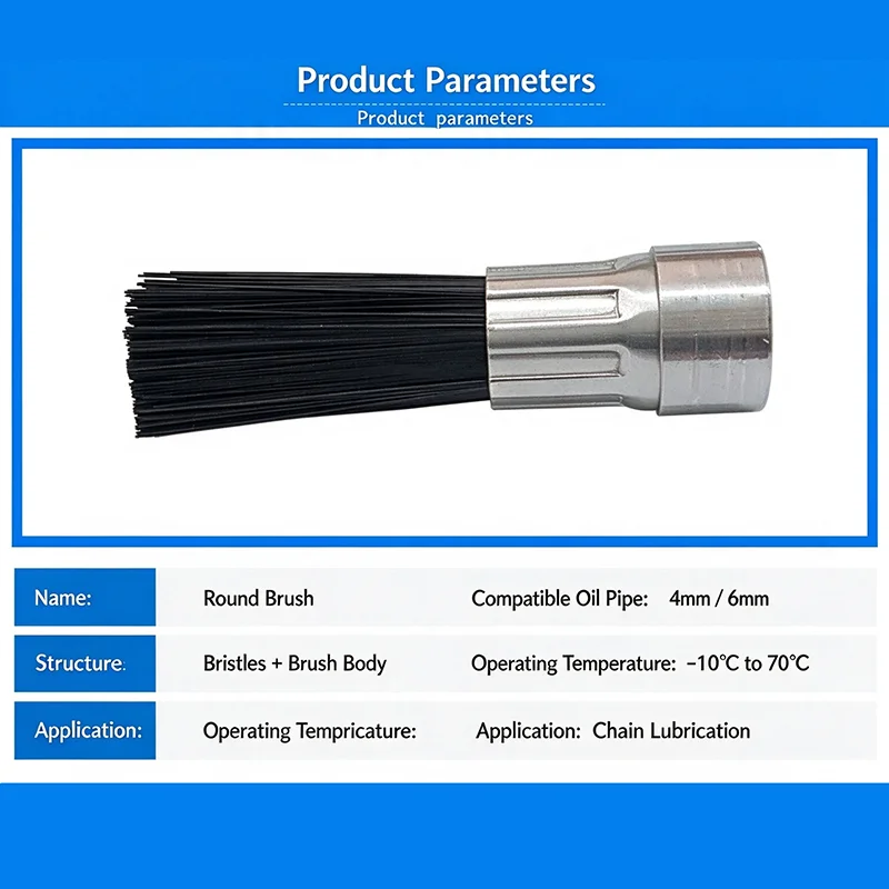5 pcs Lubricating Round Oil Brush Chain Lubrication Guide Rail Oil Brush Nylon Oil Brush Escalator Automatic Oil Applying Brush