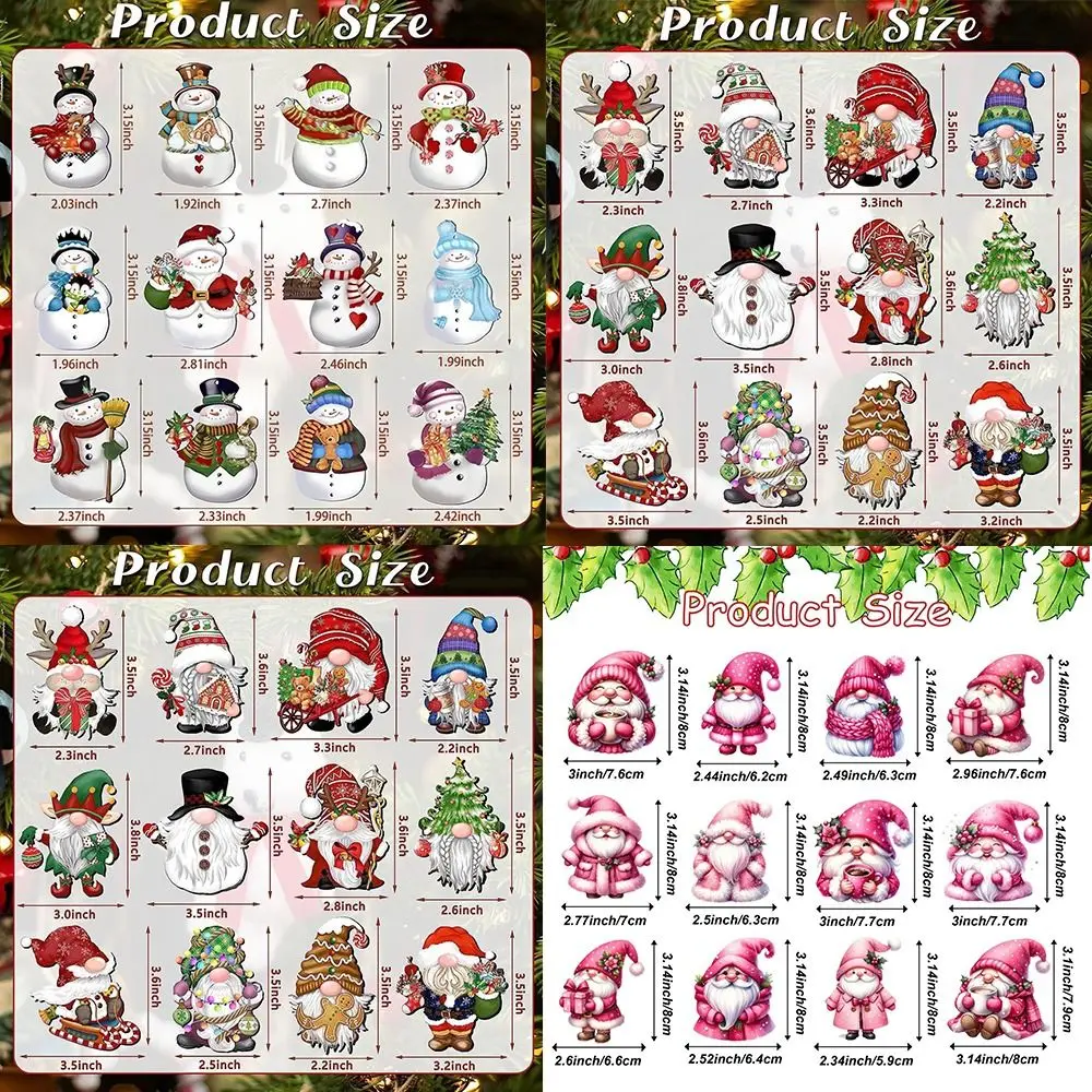 12Pcs Creative Wooden Xmas Hanging Ornaments DIY Santa Claus Christmas Tree Decoration New Year Xmas Tree Charm