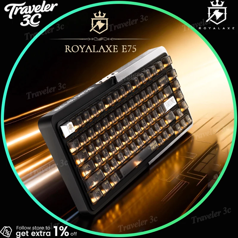 

NEW Royalaxe E75 HE Aluminum Shell Magnetic Switch Gaming Keyboard Hall Effect Switch Support 0.001mm RT Dynamic RGB DKS SOCD PC