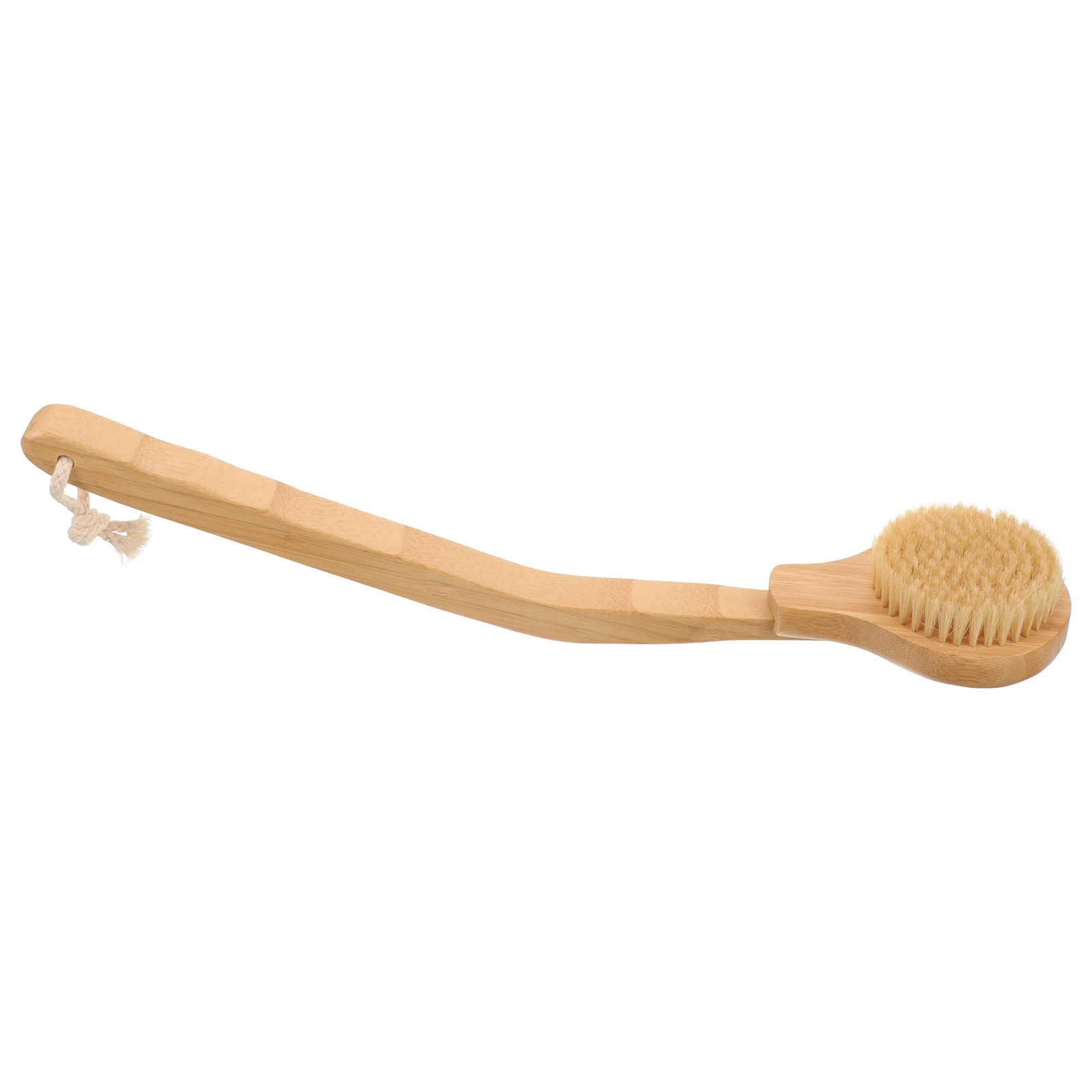 

Bamboo Bristle Bath Brush Long Handle Shower Scrubber for Back Cleaning Elderly Disability Wooden Body Massager