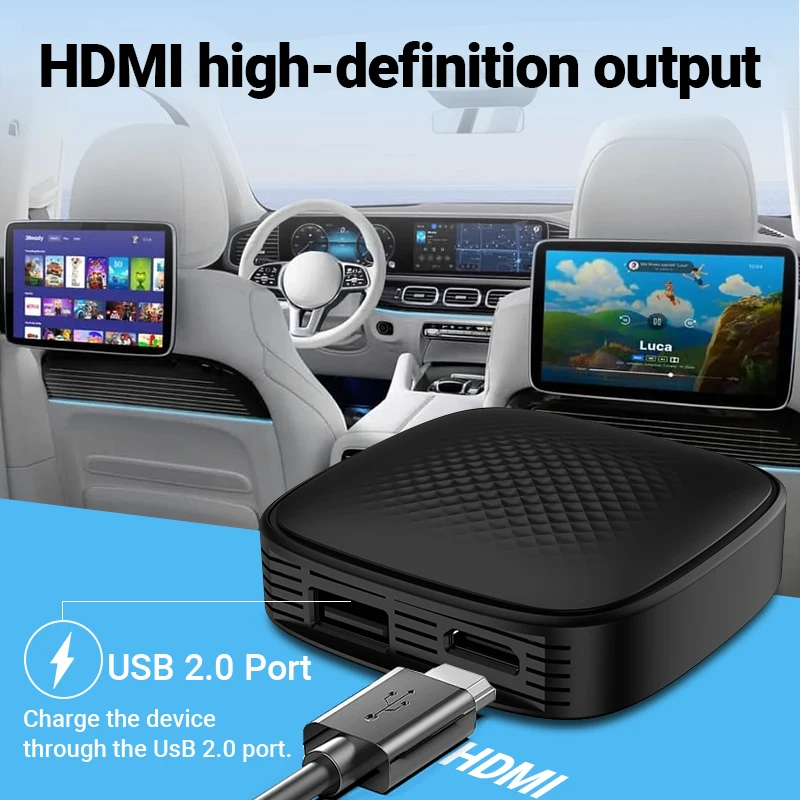 4 + 32G 5in1 Android14.0 Carplay & Android Auto Box CarPlay Ai Box يدعم Netflix Hicar HDMI USB جهاز التوصيل والتشغيل Carplay محول #4