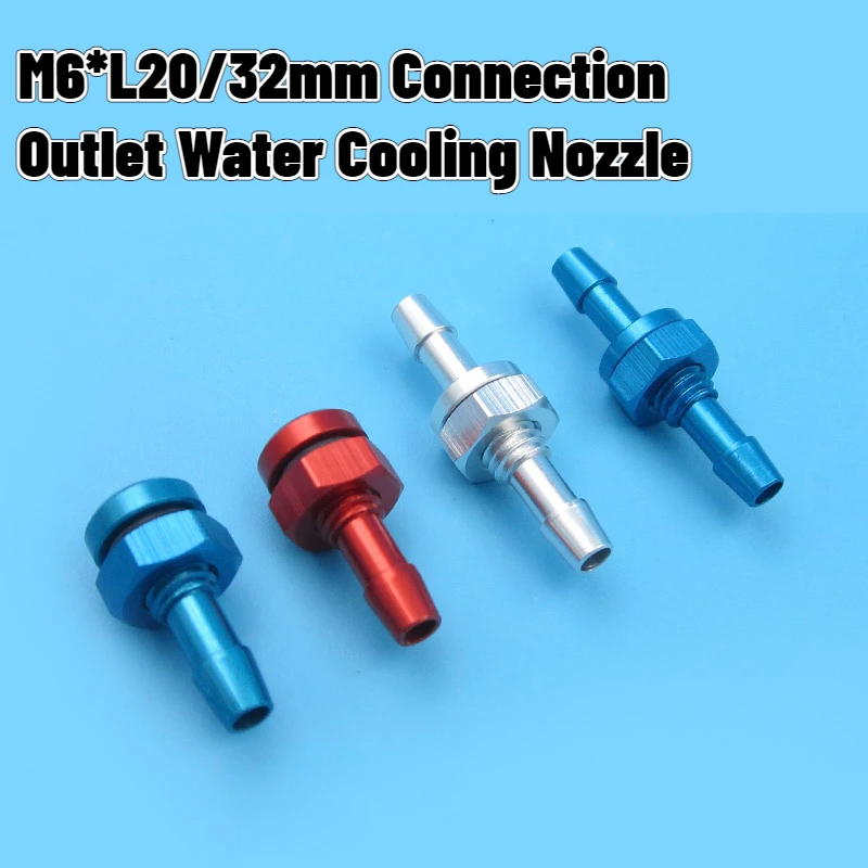 M6 Aluminum Alloy Connection Drain Water Nozzle 20/32mm Water Outlet Cooling Nozzle for RC Boat Fuel ESC Motor Nipple