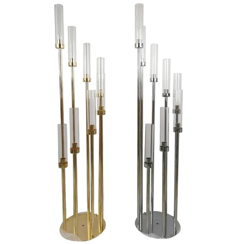 

Металлические подсвечники для украшения вечеринки, круглое основание, центральная часть свадебного стола, подставка для канделябров, дорожный провод, 10 шт.