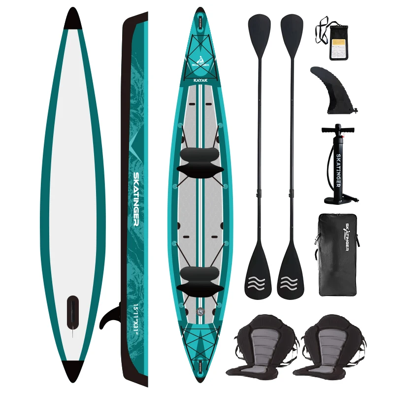 2026 Skatinger 3 Meters 4m Length Patent Design 1or 2 Persons Rigid Inflatable Canoe Drop Stitch