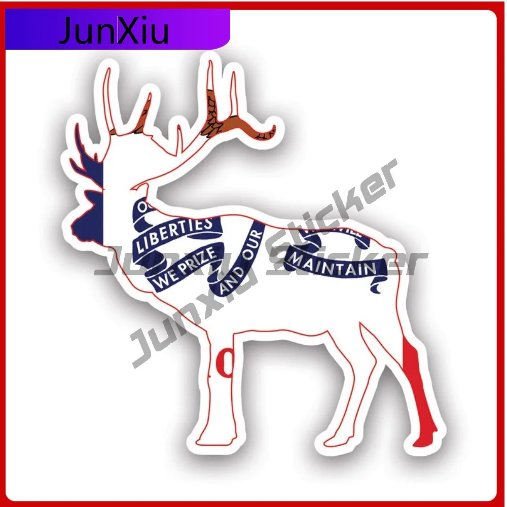 

Wild Artistic Iowa Deer Shaped Flag Sticker Decal American Made Uv Protected V2 Ia Stag Hunter Hunting Archery Antlers