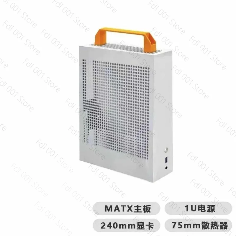 K66Air Portable Mini Desktop MATX Small PC Case with 1U Power Supply