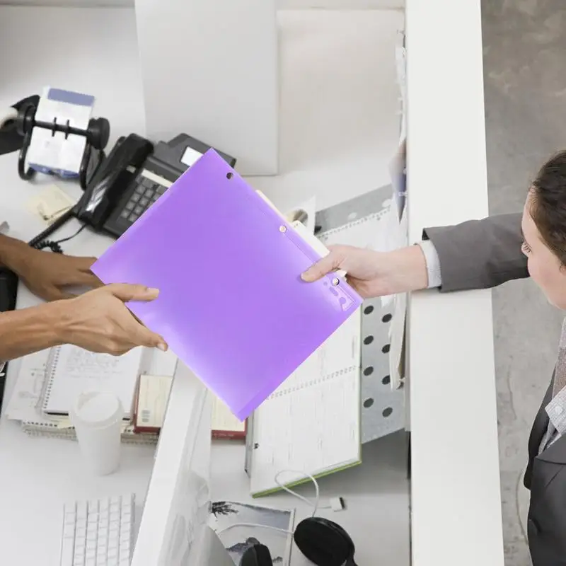 Folders With Pockets 6 Color Punch Folders With 2 Pockets 3 Hole Letter Size Heavy Duty Business Card Holder A4 Size For Office