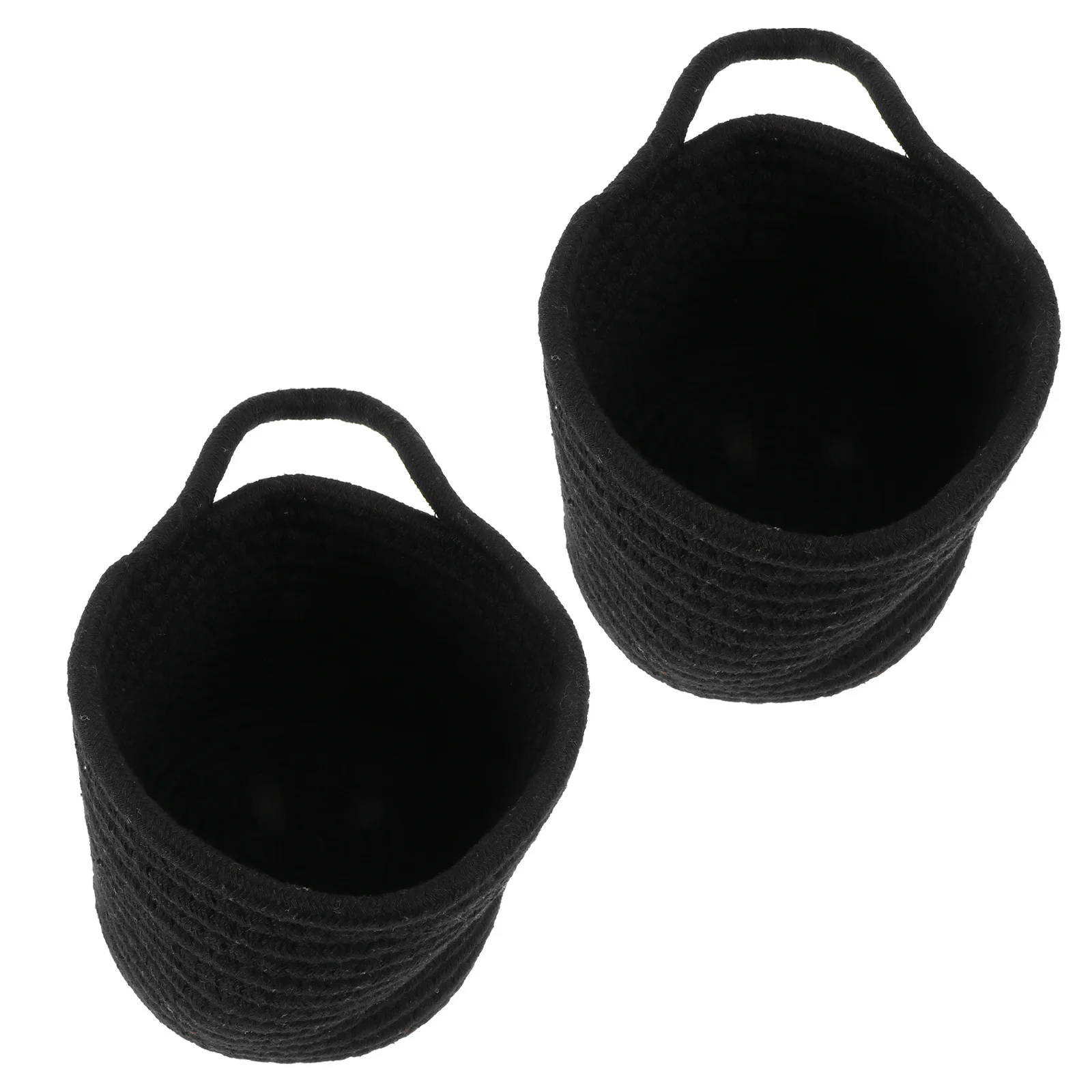

2Pcs Storage Basket Cotton Rope Woven Organizer for Bedroom Accessories Makeup Holder Multifunctional Space Saving