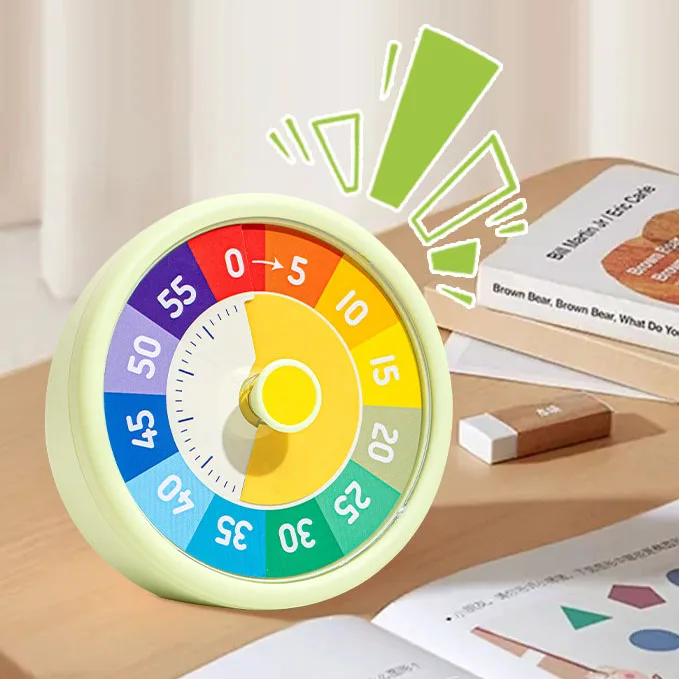 Picture 5: Visualization Timer No Battery Countdown 60 Minutes with Reminder Visual Timer for Self Discipline Study Learning Kitchen Timer