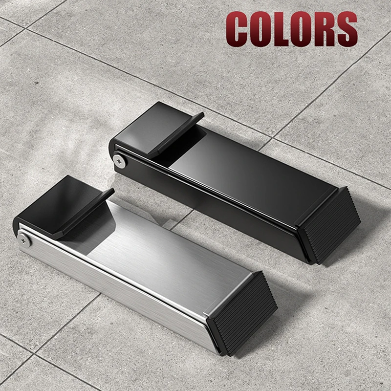 Door Stoppers Pedal Kick Down Door Stop Self Adhesive Door Holder No Drilling Door Stoppers Stainless Steel Anti-Slip Doorstop