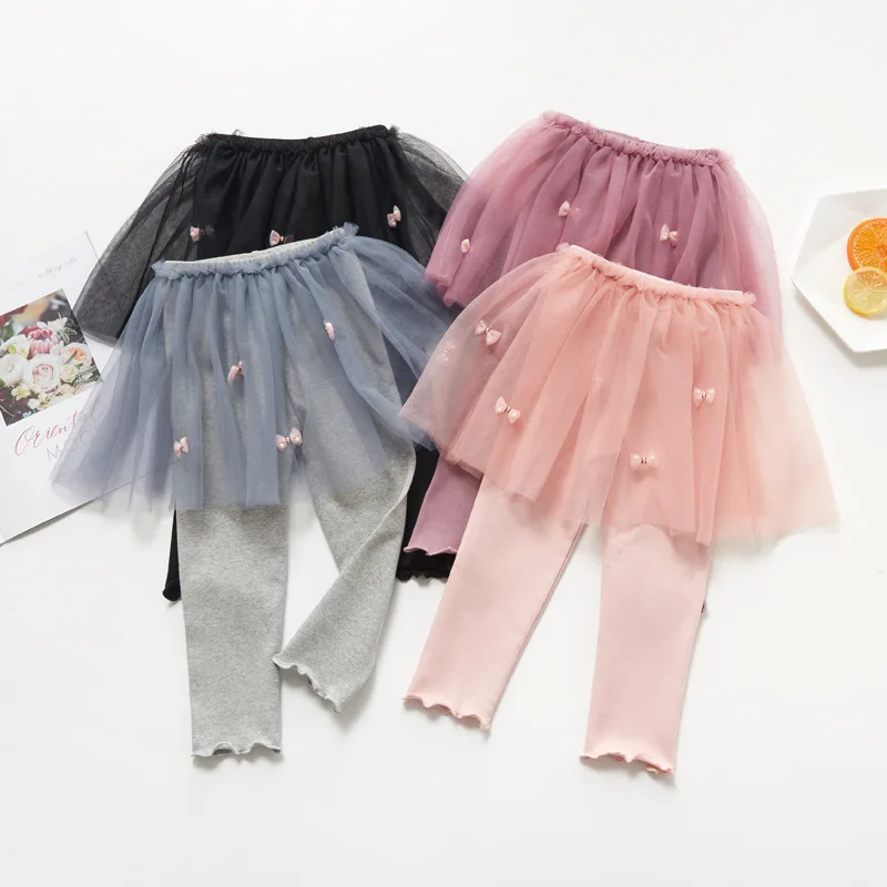 new delivery 2024 spring autumn skirt pants cotton 100-140 solid  2-7year children clothes kids baby students legging pant