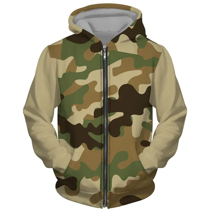 

Hoodies Camouflage 3d Print Zipper Sweatshirts Men Women Unisex Hooded Oversized Hoodie Kids Zip Up Sweatshirts Tracksuits Coat