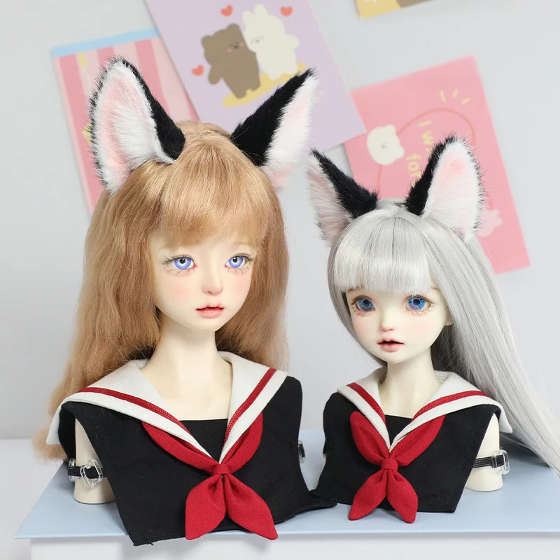 Accesorio para la Cabeza de Muñeca 1/4 1/3, Diadema con Orejas de Gato Simuladas, Adorno para el Cabello con Orejas de Gato de Felpa Extraíbles