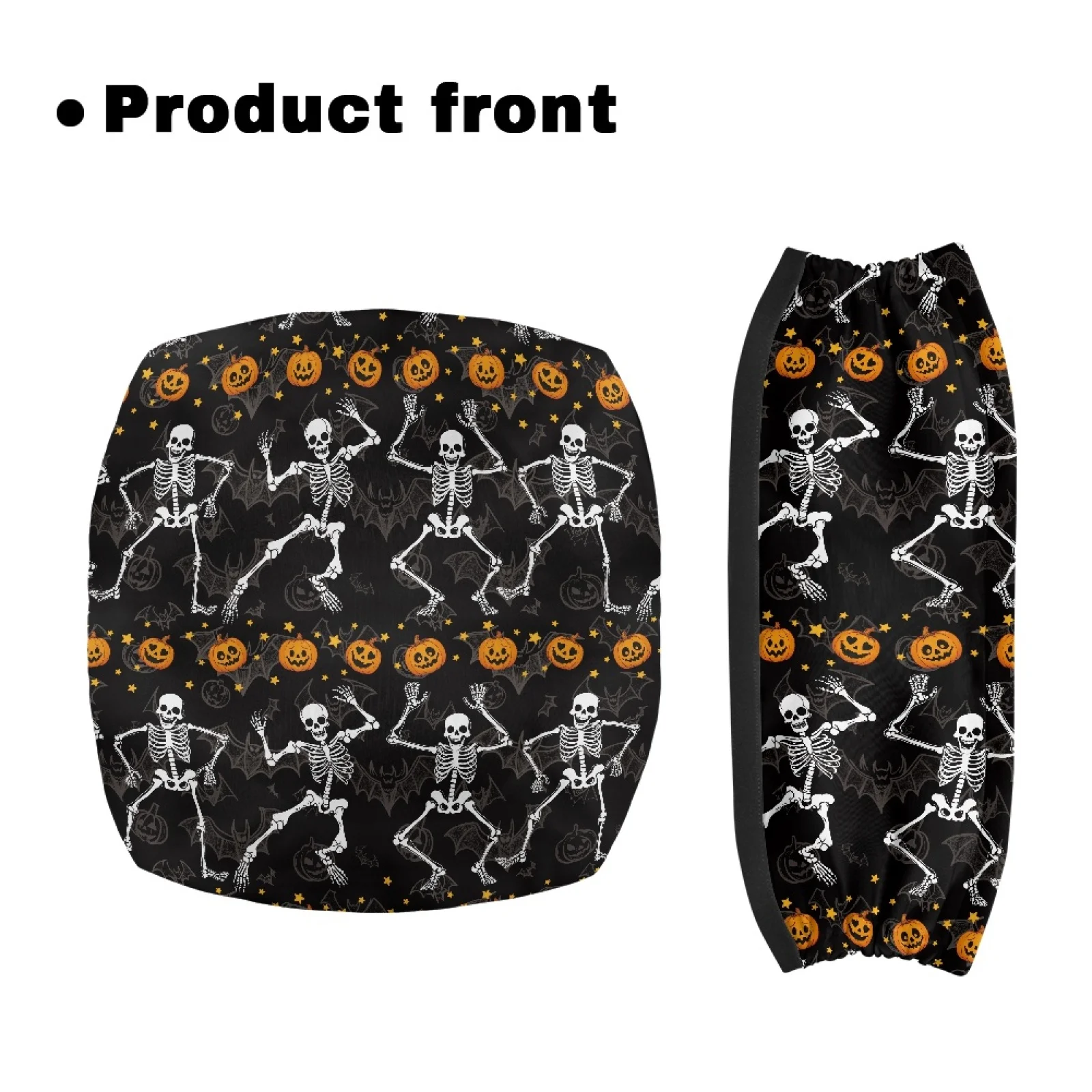 Coloranimal Skeleton Pumpkin 2 Pcs Rollator Seat Back Rest Covers Walker Seat Covers for Elderly Neighborhoods