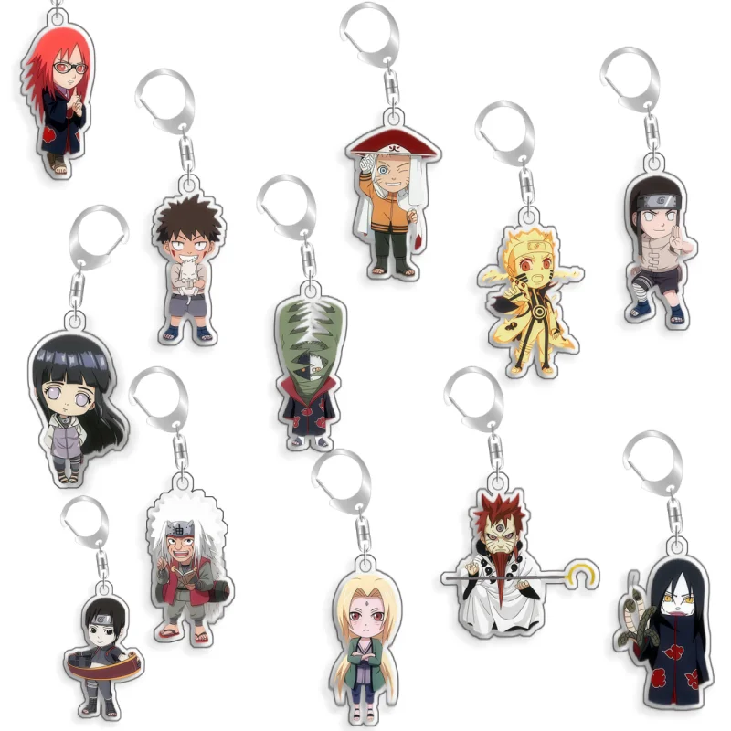 Llavero de Acrílico con Personajes de Naruto: Hyuuga, Kiba, Uchiha, Sarada, Nara, Shikamaru, Jiraiya, Tsunade, Diseño de Anime, Hecho a Mano, Regalo