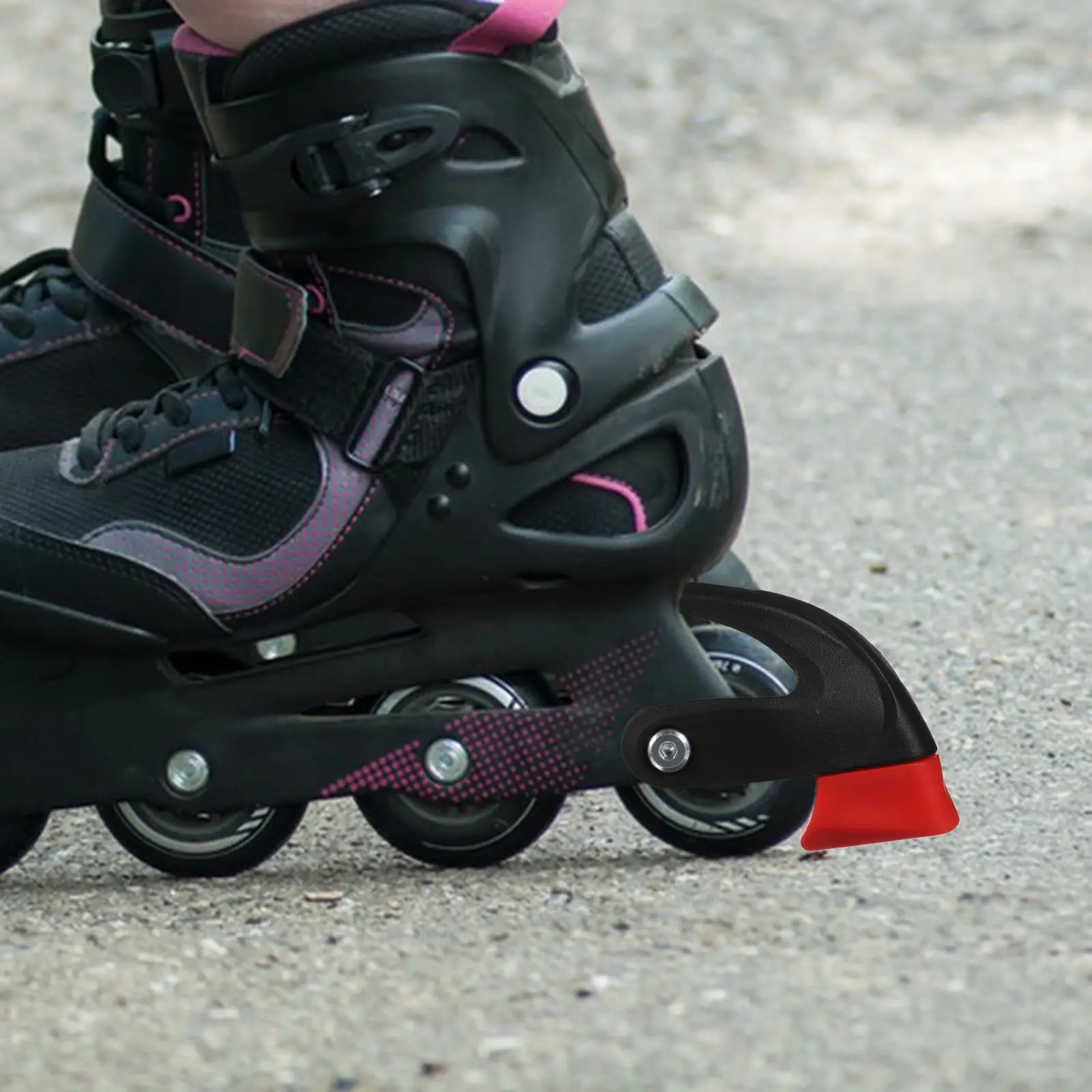 

Inline Skate Brake Stopper Replacement Soft Rubber Safety Brake Pad for Smooth Controlled Stops Black Red Design Easy