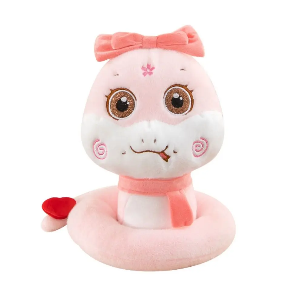 Big Eyes Snake Year Plush Toy Hat Good Luck Wealth Snake Year Mascot Toy PP Cotton Cartoon Lucky Snake Doll Keychain Children