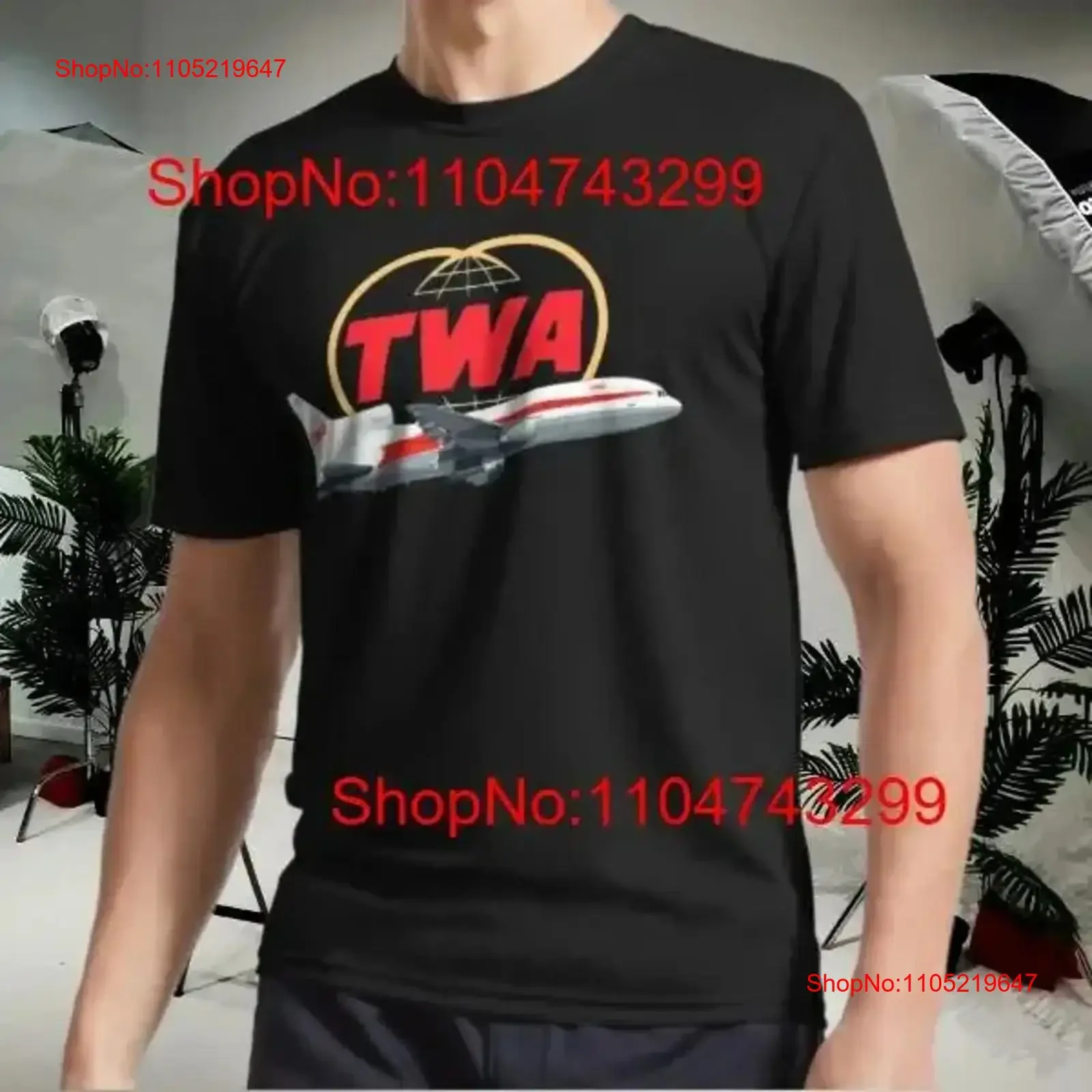 

Футболка TWA Tristar с активным логотипом, США, забавный размер от S до 5XL, винтажная стираная, слегка растянутая уличная одежда, повседневная мода