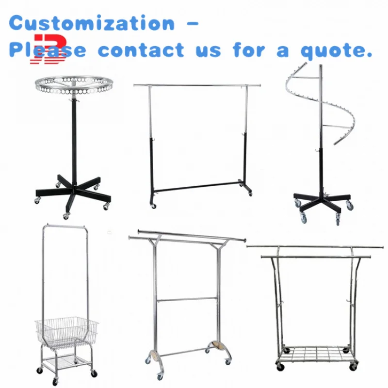 

custom.Clothing Store Metal Clothing Garment Rack/ Movable Clothes Hanger Display Rack