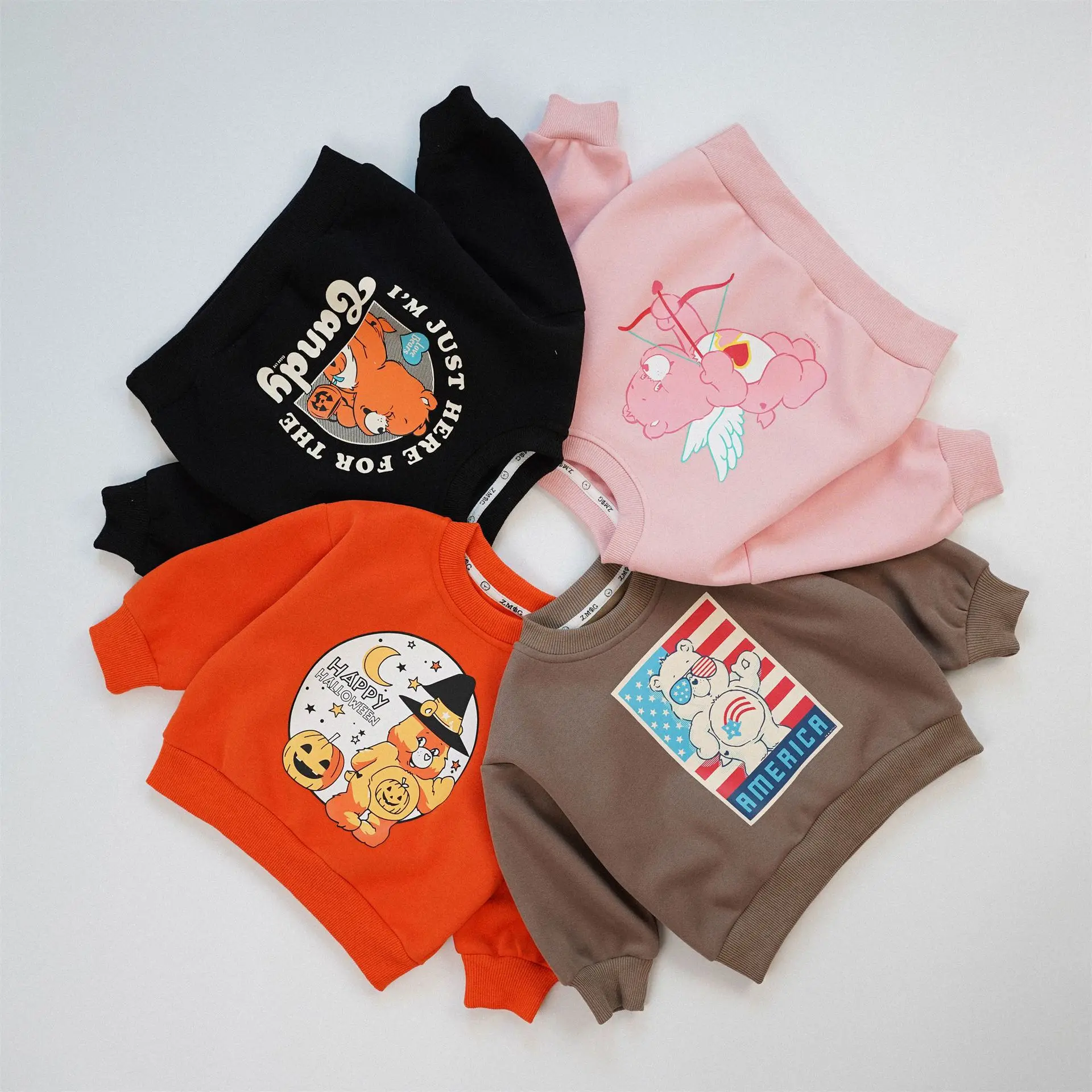 2024 Autumn New Children Long Sleeve Cartoon Sweatshirt Cotton Pullover For Boys Girls Baby Casual Sweatshirt Kids Clothes