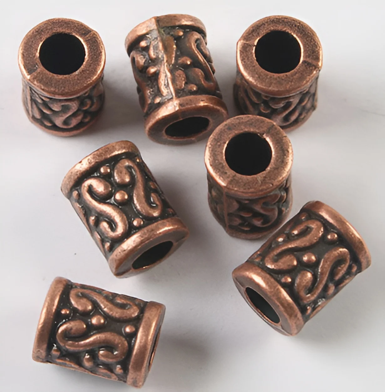 

15pcs 9.4x7mm, hole:4mm Alloy matel antiqued copper tube beads HWH0794