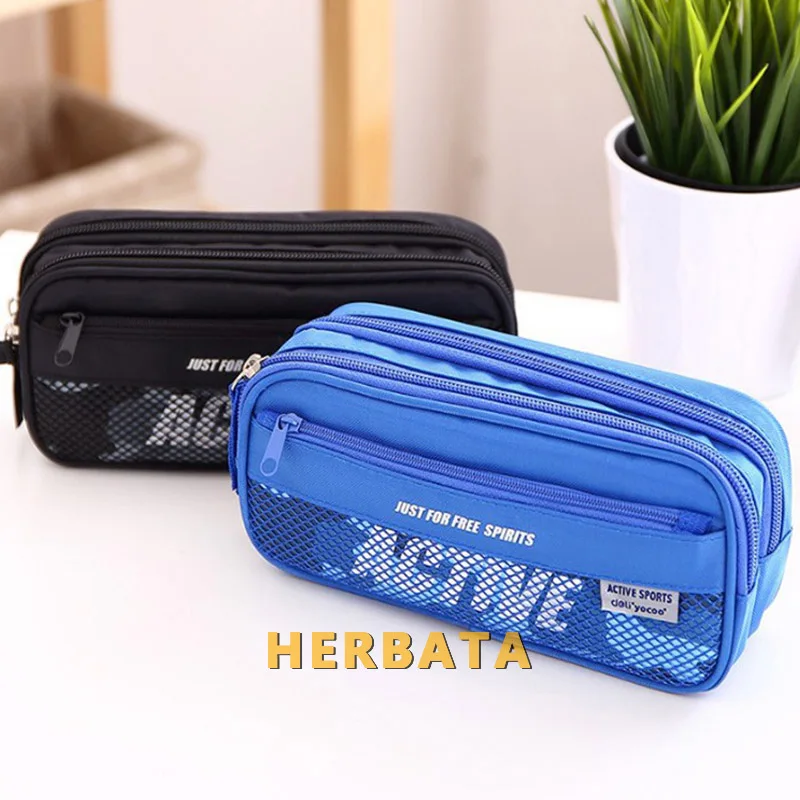 New Boys Large Capacity Oxford Multifunctional Pencil Bag Durable Pencil Case Multi-Layer Children Student School Storage Pouch