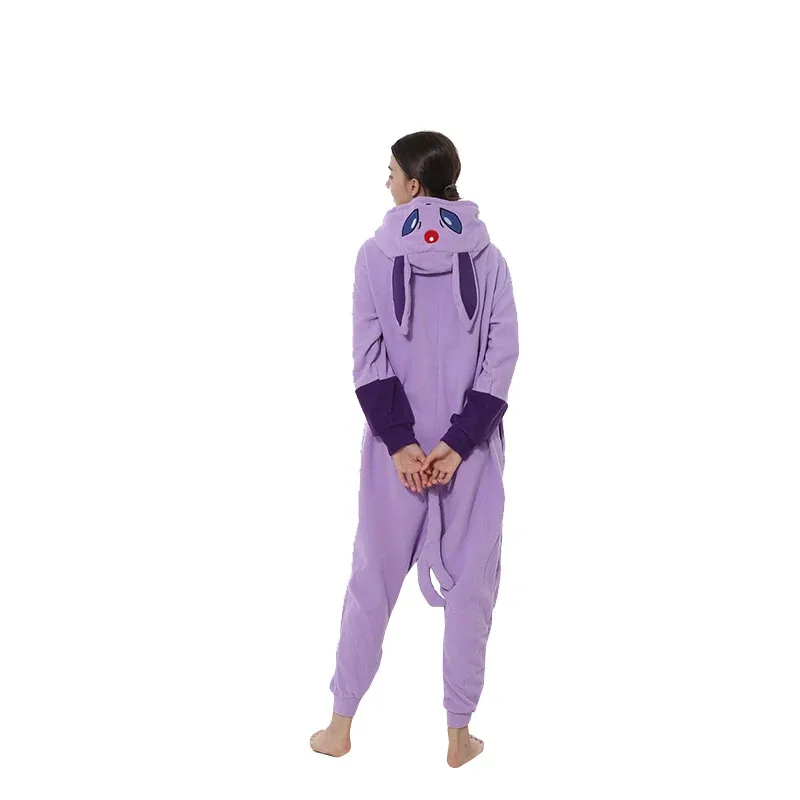 Disfraz de Cosplay de Espeon, monos de dibujos animados para mujer, Pijamas de una pieza, regalo de Halloween para adultos, ropa de dormir navideña Kigurumi