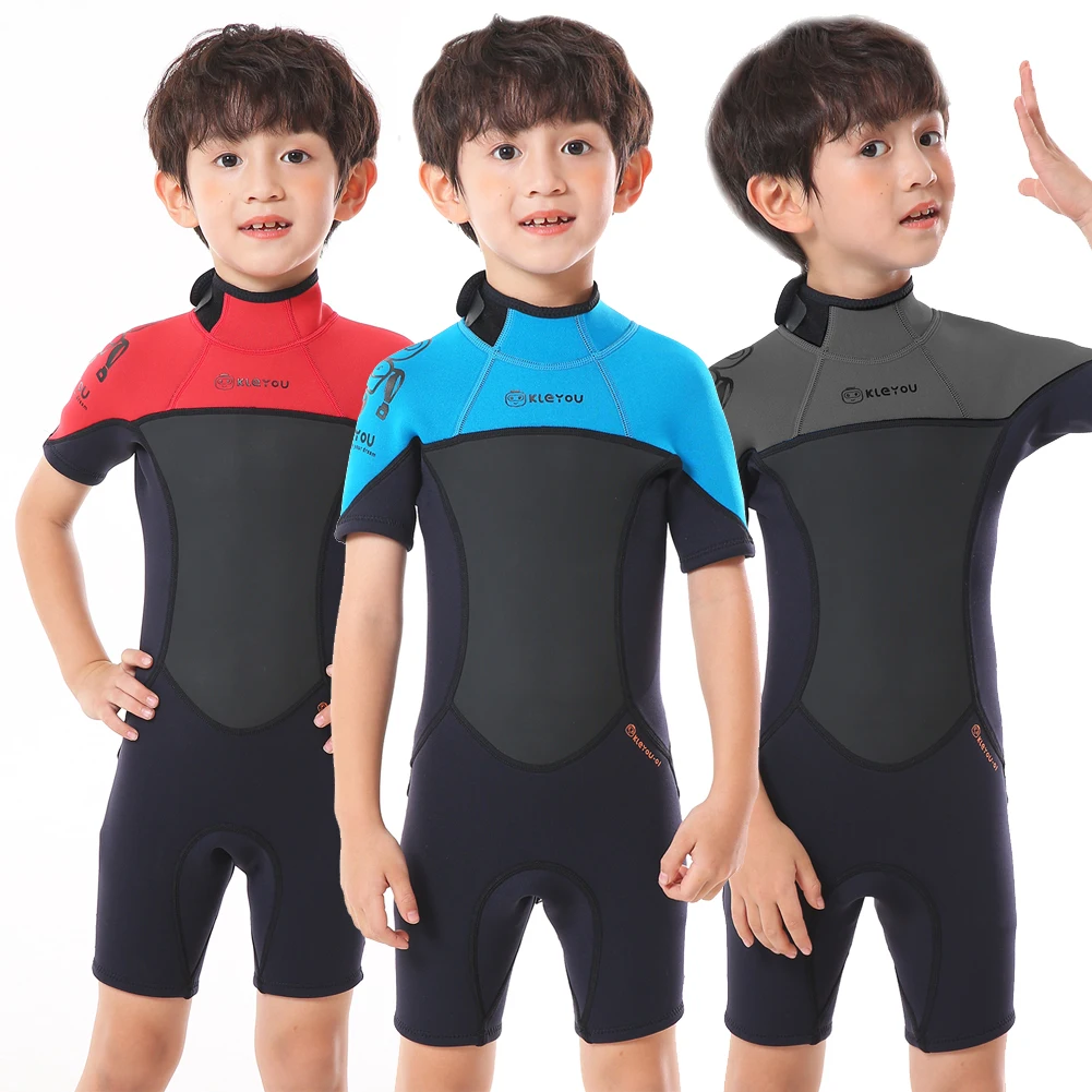 

Girls Thick Swimsuit Anti-UV Boys Neoprene Surfing Wetsuit 2.5mm Underwater Diving Suit Jellyfish Children Bathing Swimwear