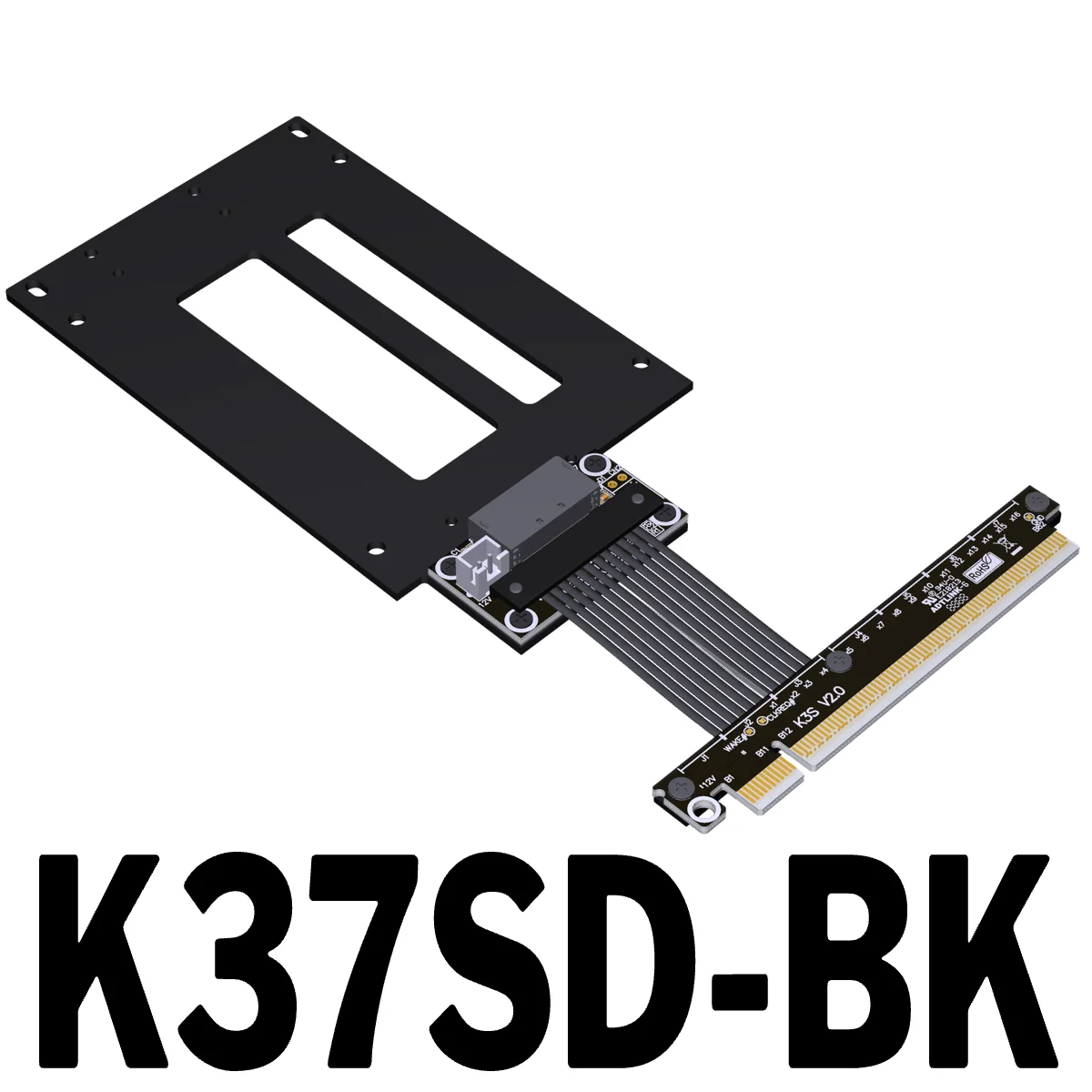 K37SD PCIe 5.0 X16 to E1.S/E3.S SSD Extension Cable Full-Height Baffle PCIe 5.0 X4 SFF-TA-1002, High-Speed 128G/Bps Professional